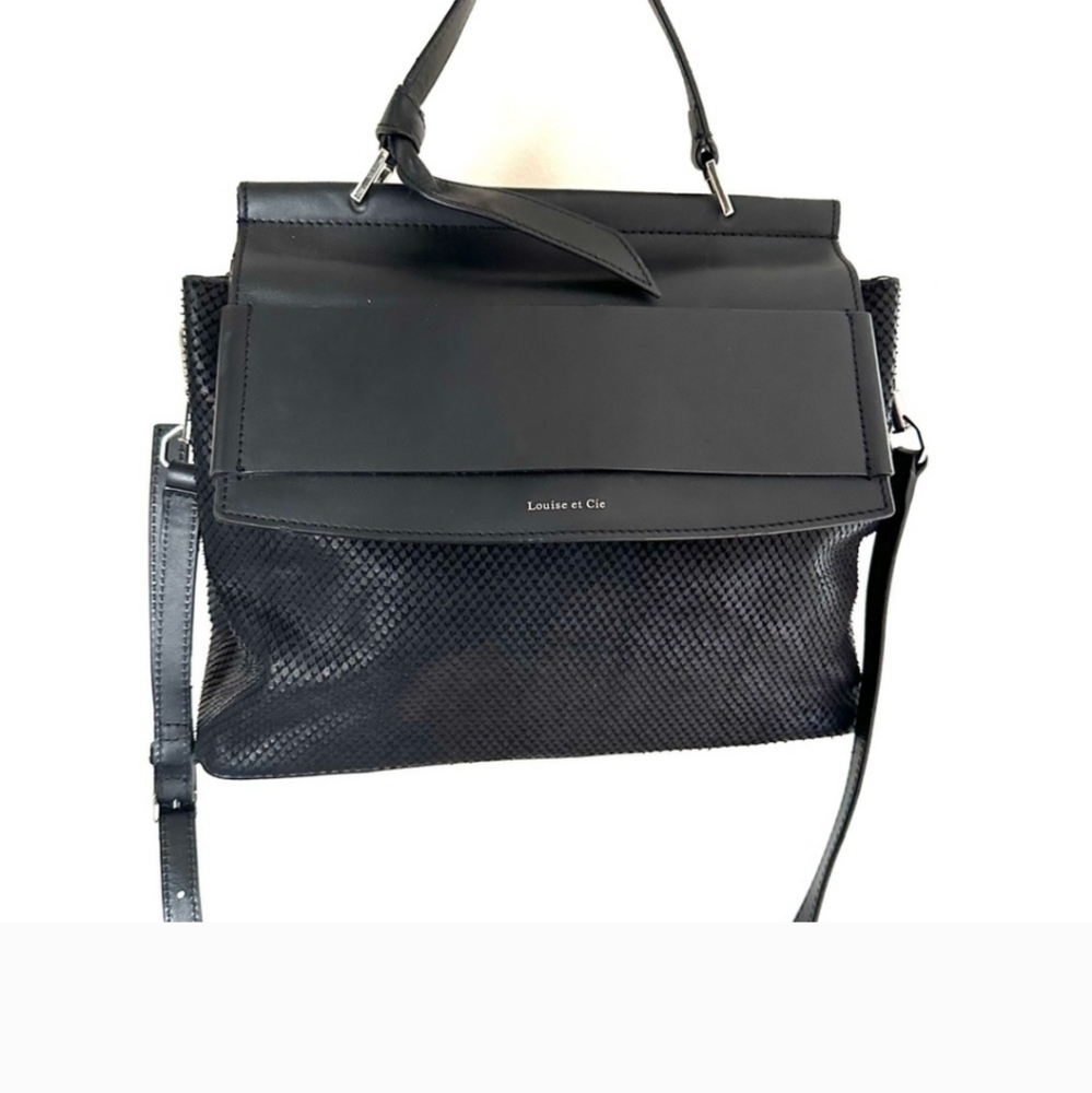 COPY - LOUISE ET CIE Mixed Leather Top Handle Briefcase Bag